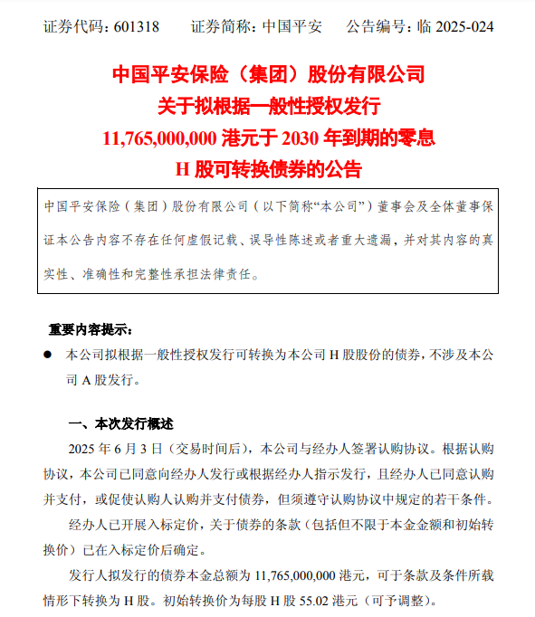 超百億港元！中國平安擬發(fā)零息可轉(zhuǎn)債，險企為何發(fā)債忙？